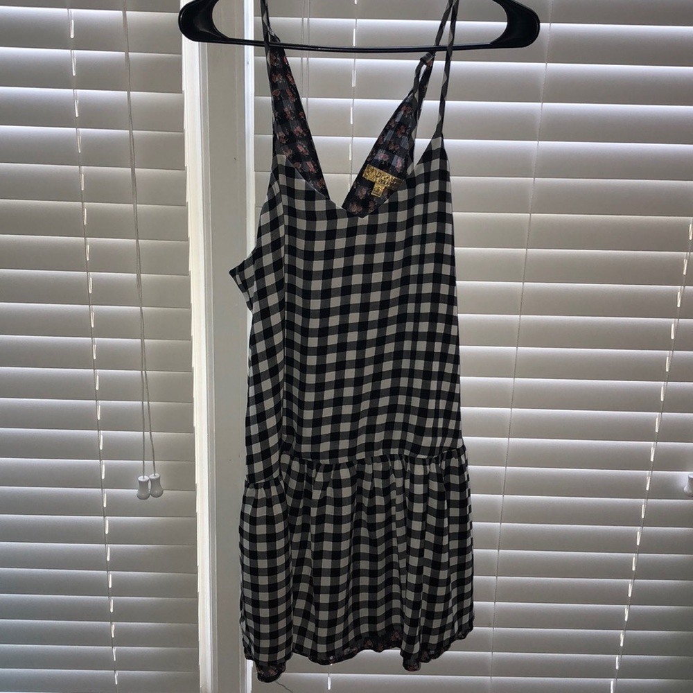 Checkered spaghetti strap dress